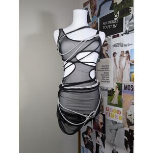 Darker Wavs Tie Gothic Dress
